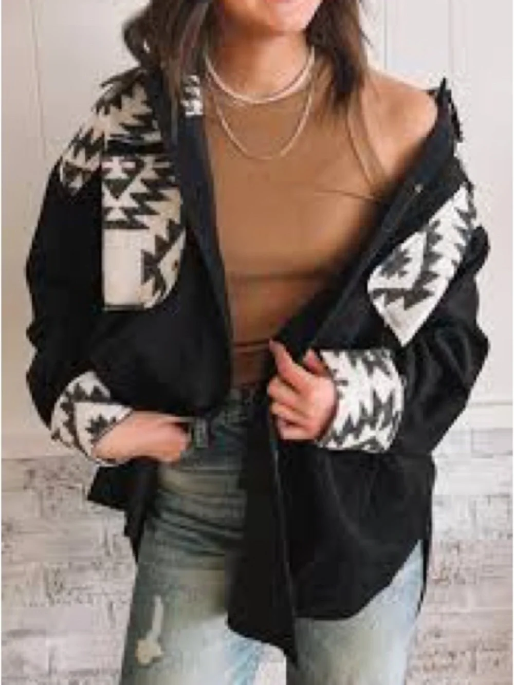 Midnight Bazaar Patchwork Buttoned Corduroy Shacket